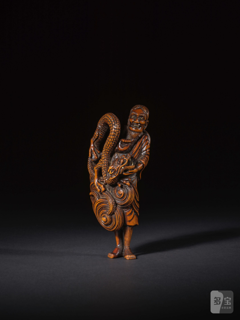 木彫根付 馬師皇 無銘 19世紀前期 | GRAND NETSUKE EN BOIS REPRÉSENTANT BASHIKO - 图3